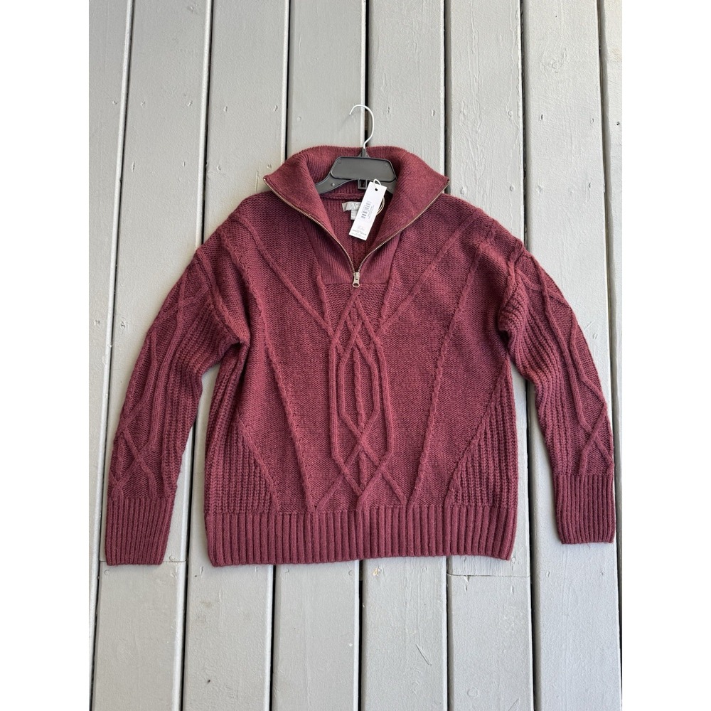 Natural reflections cable quarterzip pullover swe… - image 6